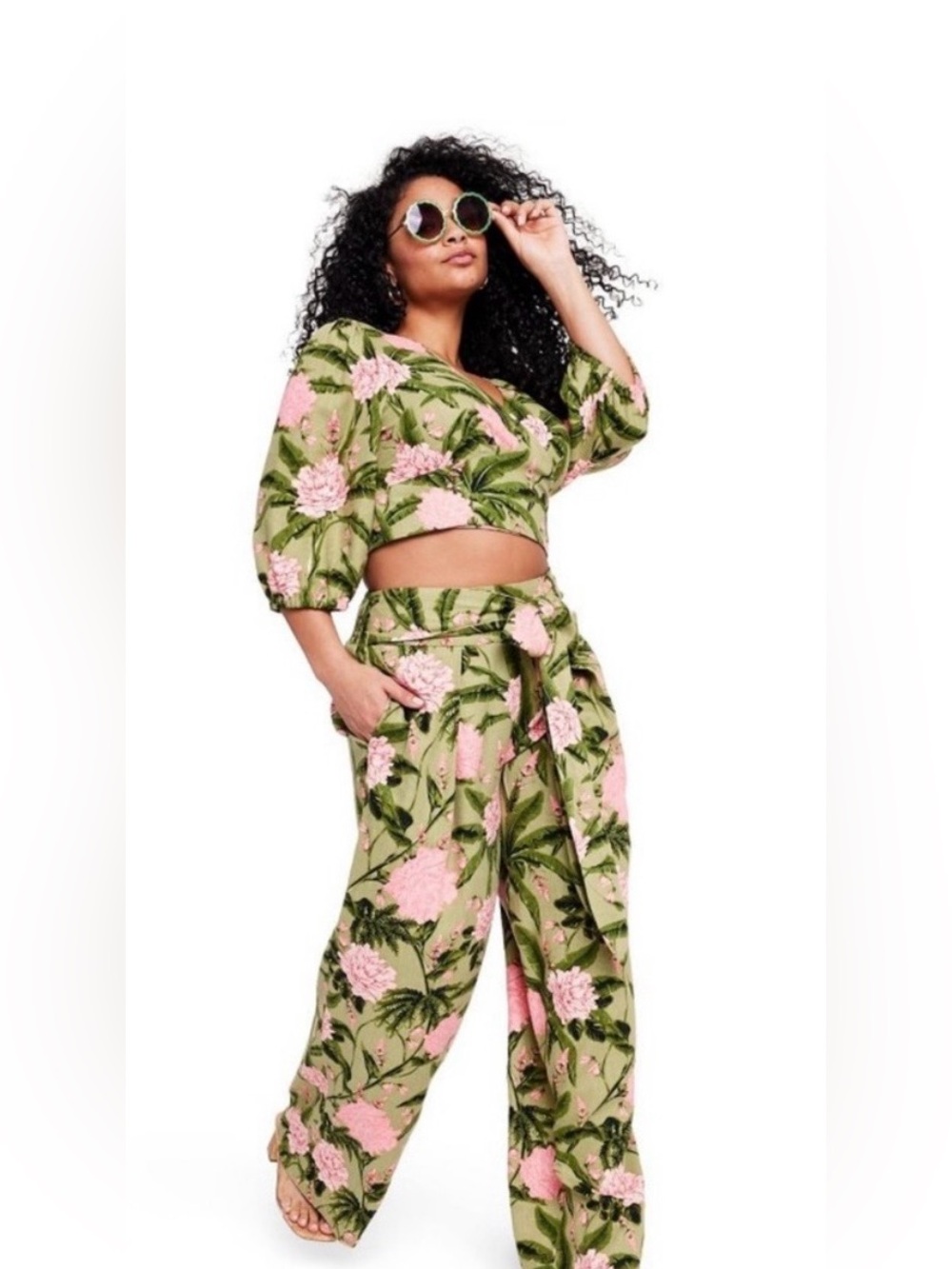 Agua Bendita / Target Floral High-Waist Wide-Leg Pants and Top
